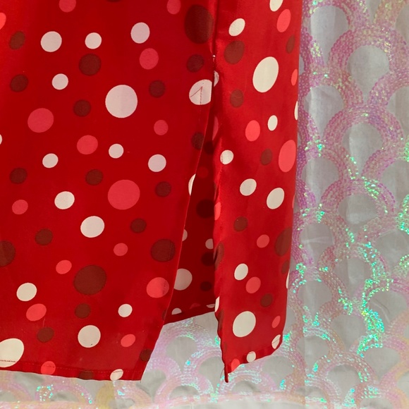 Pretty Pink Polka Dot Column Dress in Red - Size XL - Picture 4 of 12